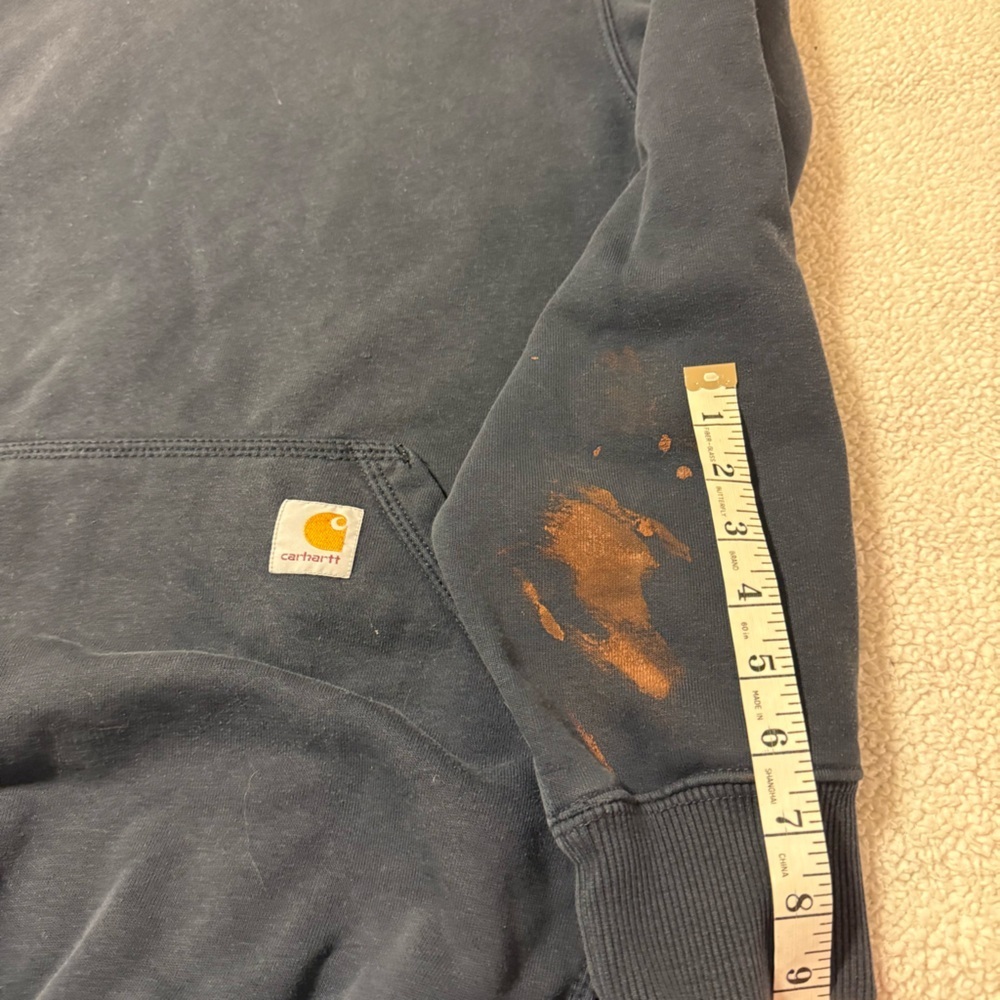 Carhartt Men's Blue Fleece Original Fit Hoodie Sweatshirt - Picture 9 of 11